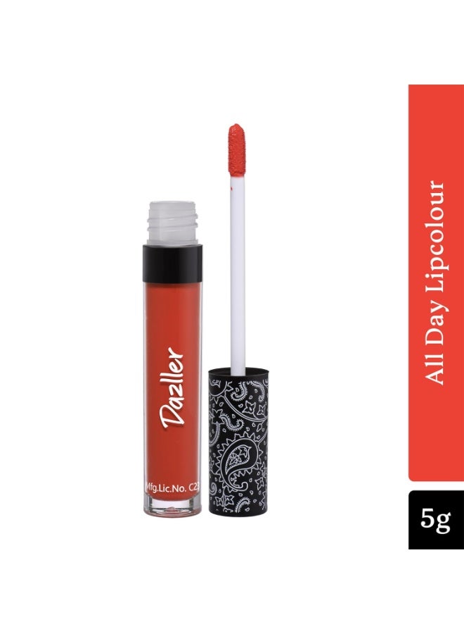 دازلير أحمر شفاه دازلر أول داي، 5 غرام، DLC021، لون مطفي فائق الكثافة، مقاوم للتلطخ، لا يترك أثراً، خفيف الوزن، يدوم حتى 8 ساعات - Image 2